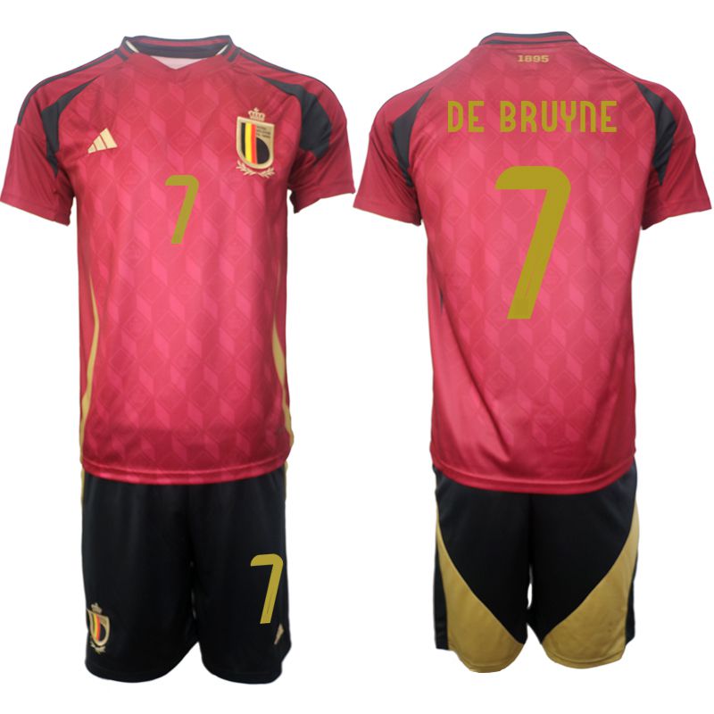 Men 2024-2025 Season Belgium home red #7 Soccer Jersey